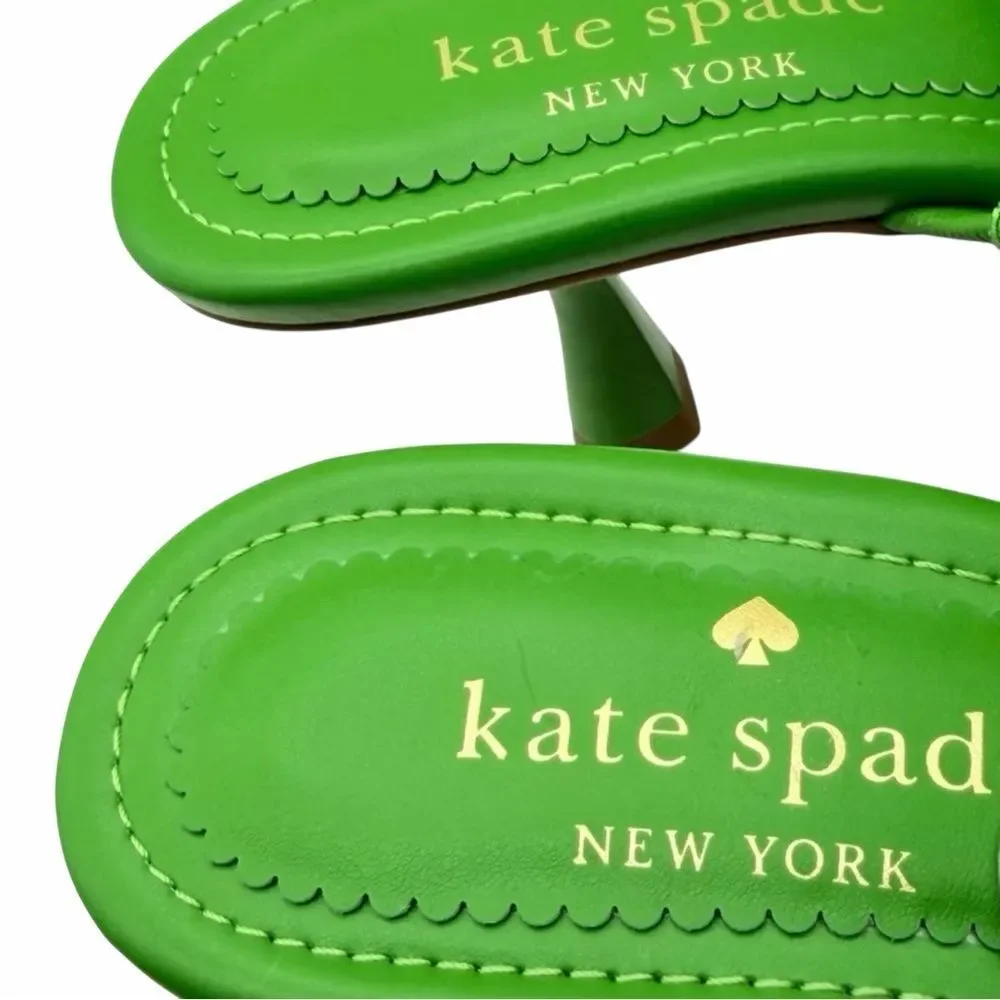 Kate Spade Marigold Elegant Green Heels Mules Size 7B NWOT
